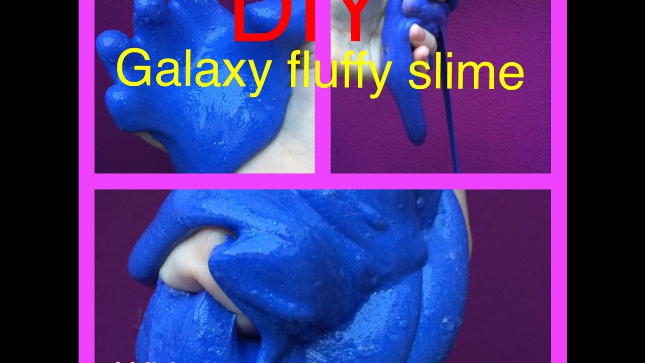 DIY fluffy Galaxy slime| satisfiyng slime| without borax,detergent, corn Starch,shampoo| Emi DIY ❤️