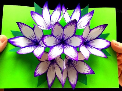 Basteln mit Papier: DIY Blumen Pop-Up Karten - 3D. DIY Geschenke zum Muttertag basteln. Origami