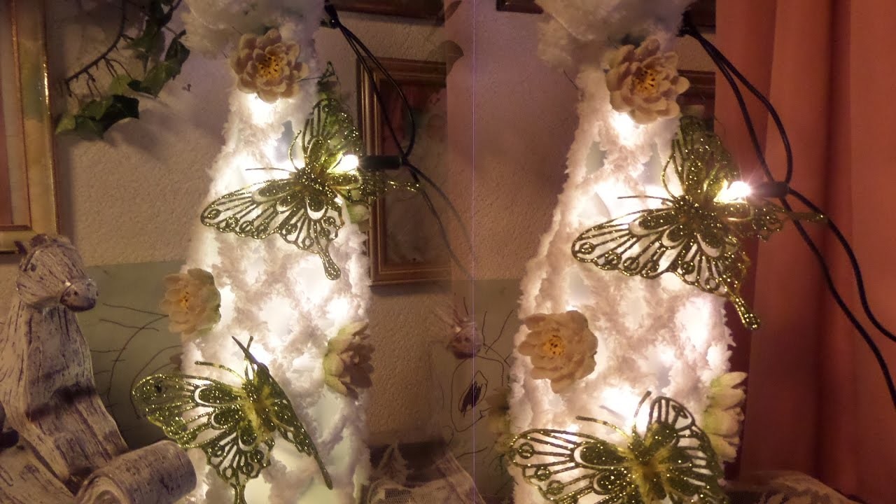 DIY:LED Schmetterlings DEKO Leuchte. Lampe ,SELBER MACHEN;Upsycling ,GESCHENK IDEE