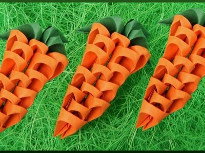 DIY 3D Origami | Ostern Karotte aus Papier | Tischdekoration | Paper carrot  | Easter decoration