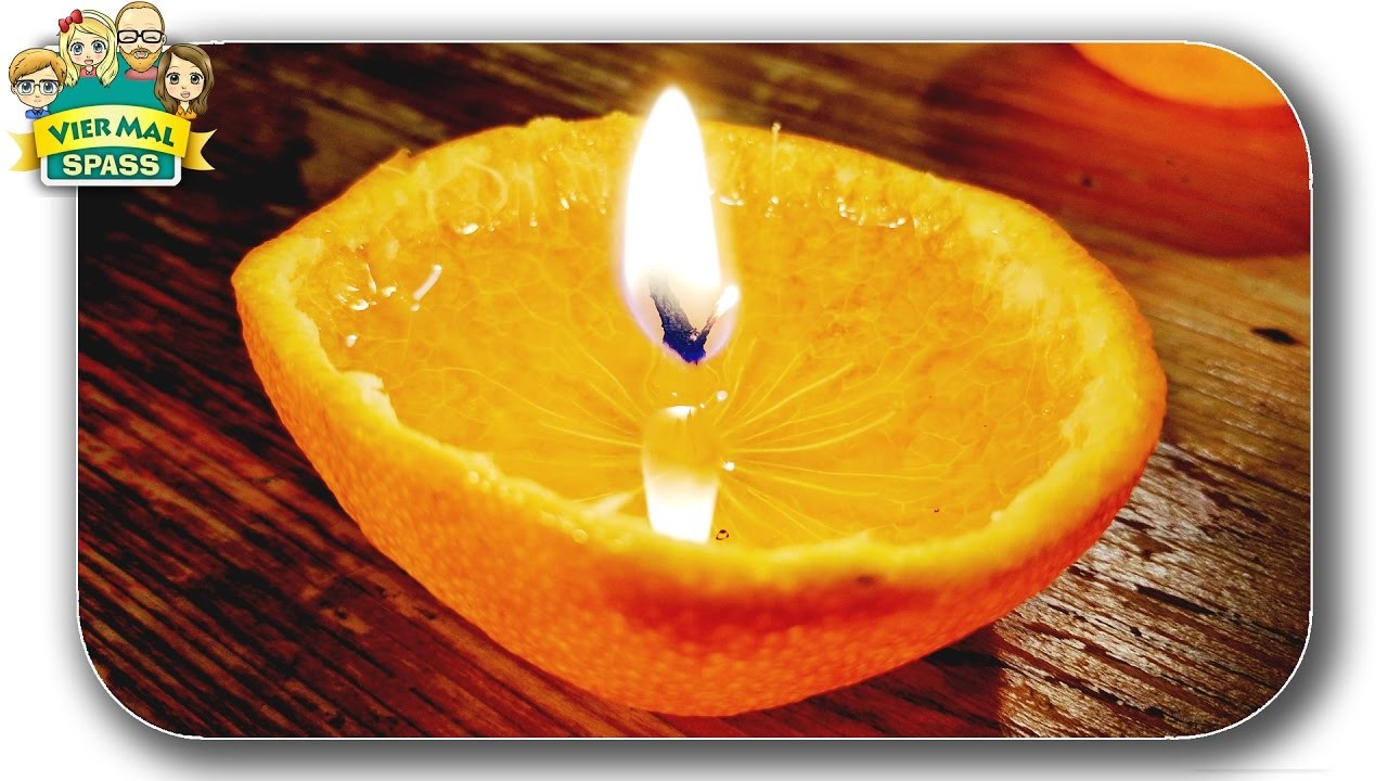 Wie man aus einer Mandarine eine Kerze macht????Schnell und einfach ???? (DIY Deutsch) ❤ Vier mal spass