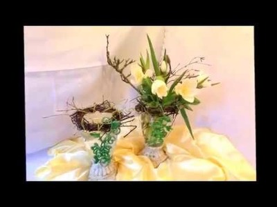 DIY: BLUMEN-Werkstatt, 2 edle Ideen  Tisch-Dekos SELBER MACHEN ,- Upsycling