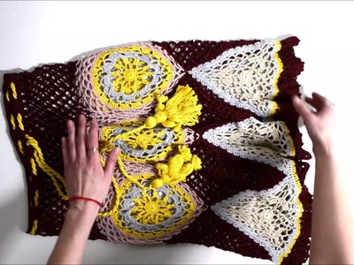 Gehäkelten Rock  in Folklore Stil. Crochet by Elena Obukhova