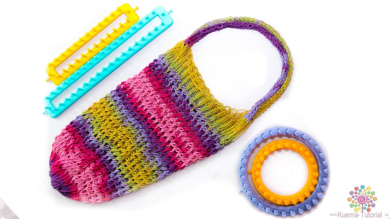 Knitting Loom - Strickring Einkaufsnetz | Netztasche | Tragetasche| Anleitung