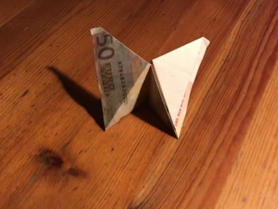 Geldgeschenk falten Schmetterling aus Geld falten Anleitung how to fold money origami butterfly