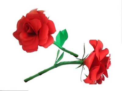 DIY. Einfach und schnell: Eine Rose aus Papier basteln. Papierblumen Geschenkidee zum Muttertag
