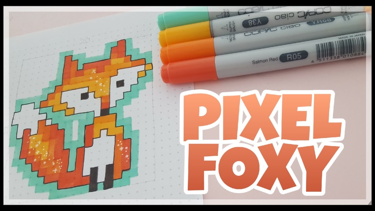 Pixel Art | How to draw pixel foxy | Fuchs malen | Copics || Foxy Draws