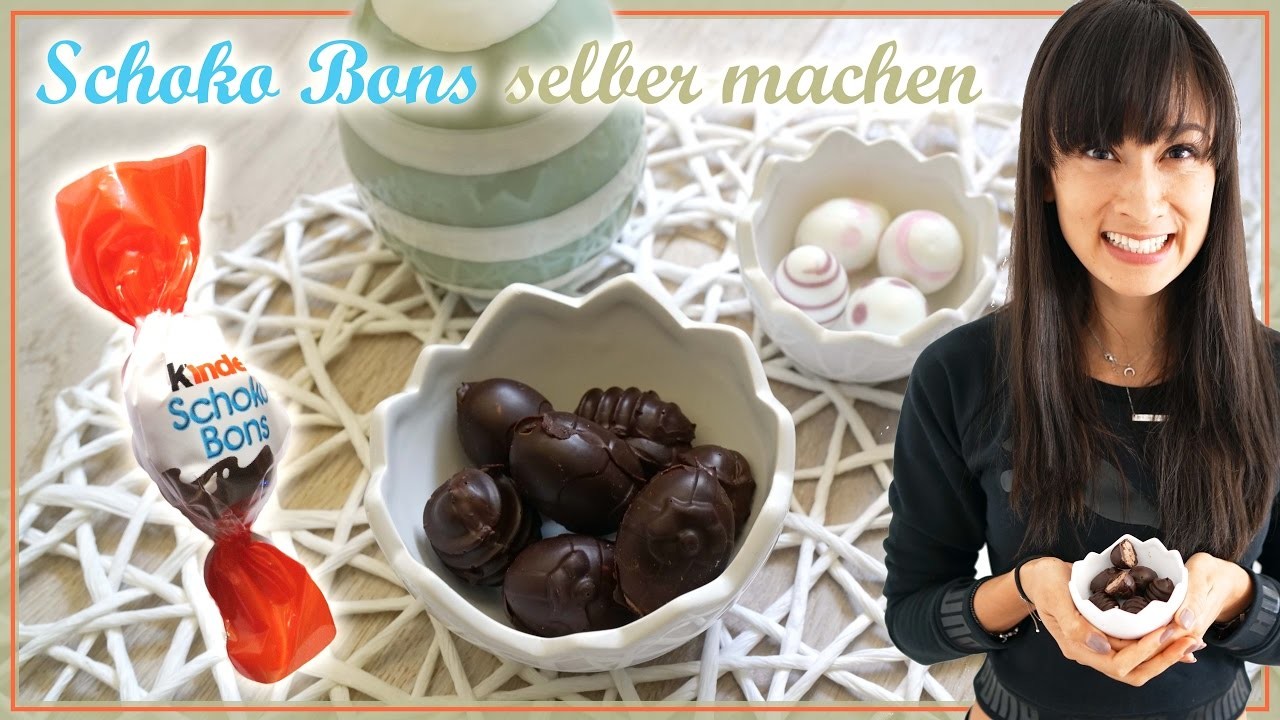 Kinder Schoko Bons selber machen - Schokoladeneier DIY - Gesunde Süßigkeiten - vegan