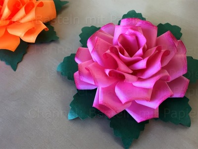 Basteln mit Papier: Rosen basteln - Bastelideen für DIY Geschenke - Origami Rose