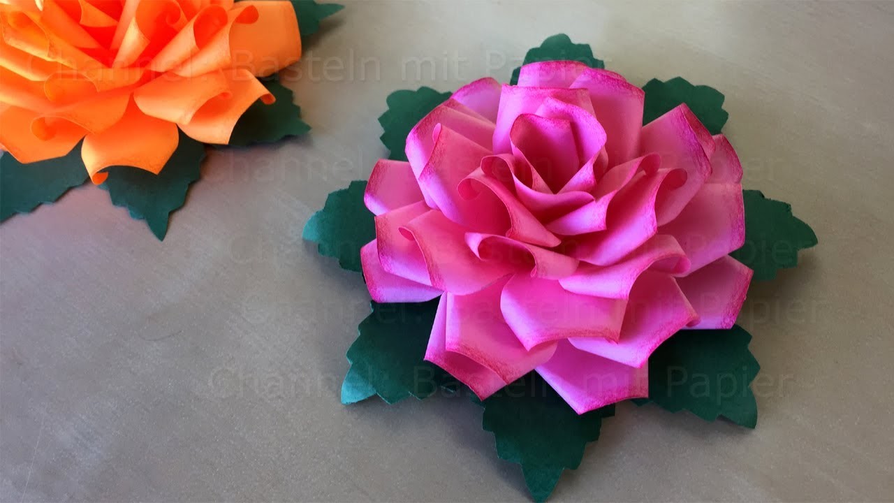 Basteln mit Papier: Rosen basteln - Bastelideen für DIY Geschenke - Origami Rose
