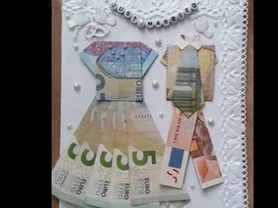 DIY Hochzeitskarte selbst gestalten - Teil 2. Kleid aus Geld falten - Tolle Geldgeschenke