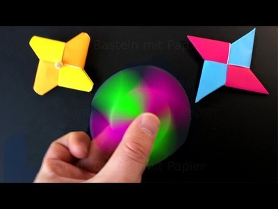 Fidget Spinner selber bauen: Origami Fidget Spinner basteln mit Papier ohne Kugellager. deutsch. DIY