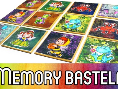 Howto: Memory-Spiel basteln für Kleinkinder | Scrapbooking Idee mit Stempeln & Gelli Plate