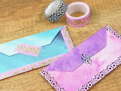 Süße Briefumschläge basteln | mit Wasserfarben Papier & Washitape | Super Geschenk Idee DIY
