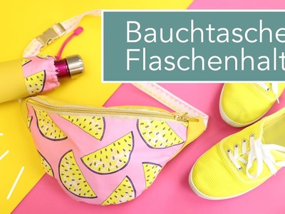 Bauchtasche nähen: Sommer-Edition mit Flaschenhalter und Rückfach nähen | #BauchtascheBabsi