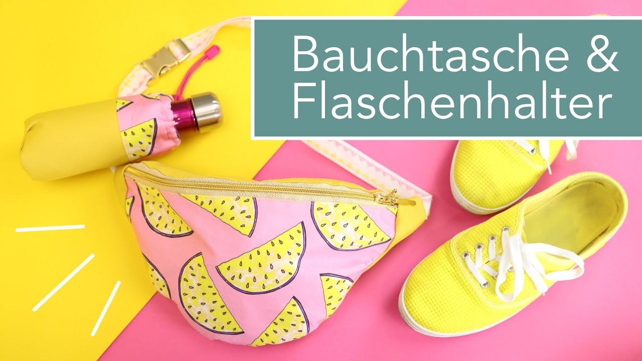 Bauchtasche nähen: Sommer-Edition mit Flaschenhalter und Rückfach nähen | #BauchtascheBabsi