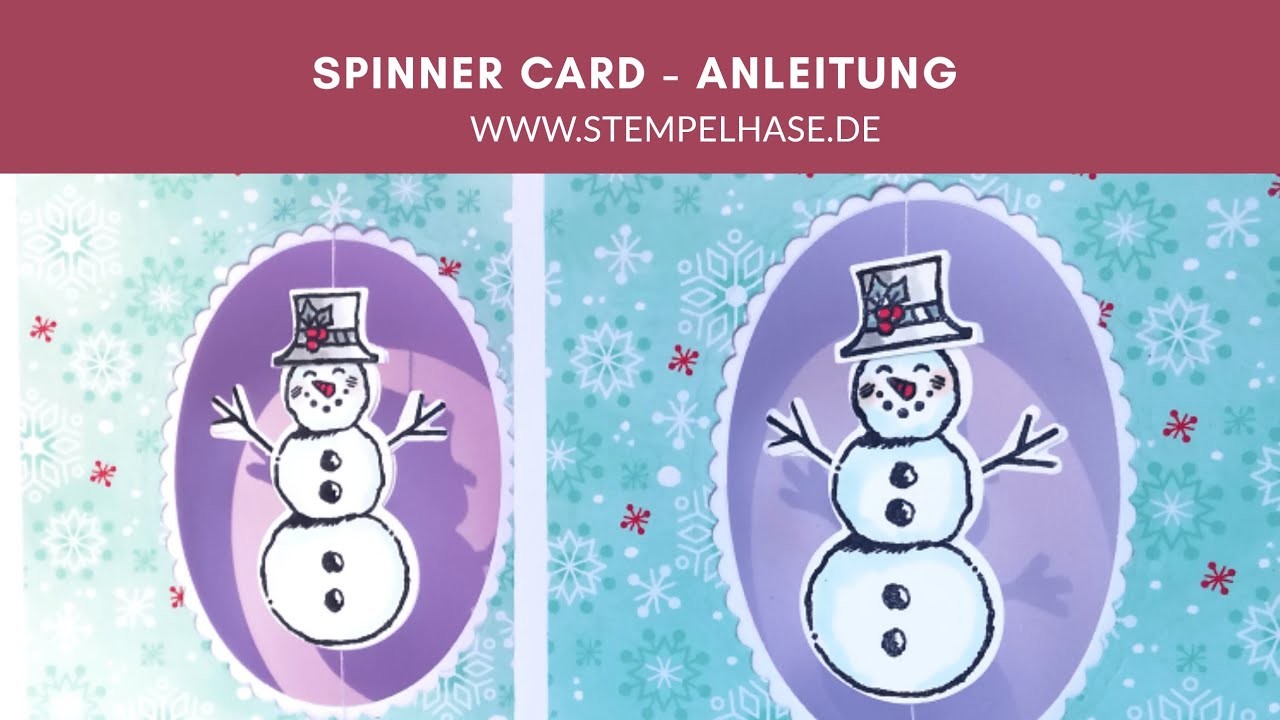 Spinner Card Anleitung. Frostige Grüsse zu Weihnachten mit der Schneemann Handstanze - Stampin´ Up!