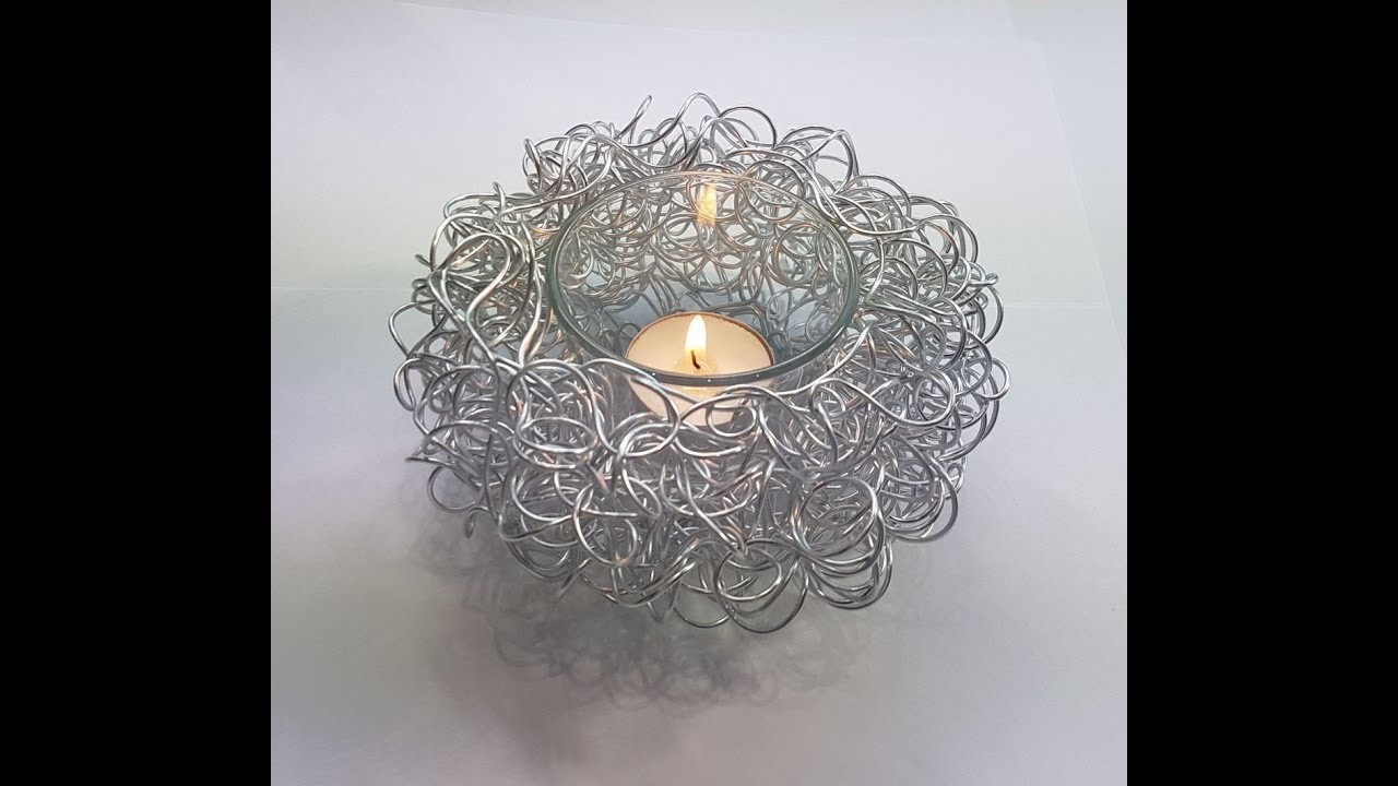Teelichthalter aus Aluminiumdraht