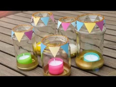 Windlichter mit Wimpelkette