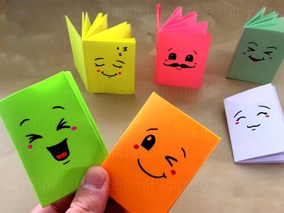DIY Mini-Notizbuch basteln mit Papier: Heftchen für Schule & Geschenk. Origami Bastelideen falten