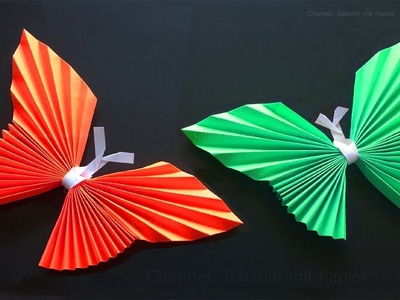 Origami Schmetterling basteln mit Papier - Origami Tiere falten: DIY Wanddeko - Bastelideen Geschenk
