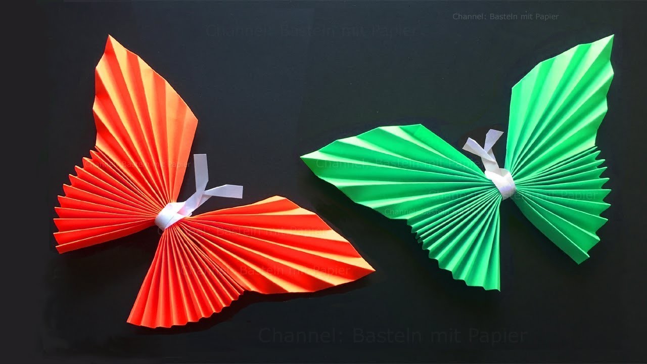 Origami Schmetterling basteln mit Papier - Origami Tiere falten: DIY Wanddeko - Bastelideen Geschenk