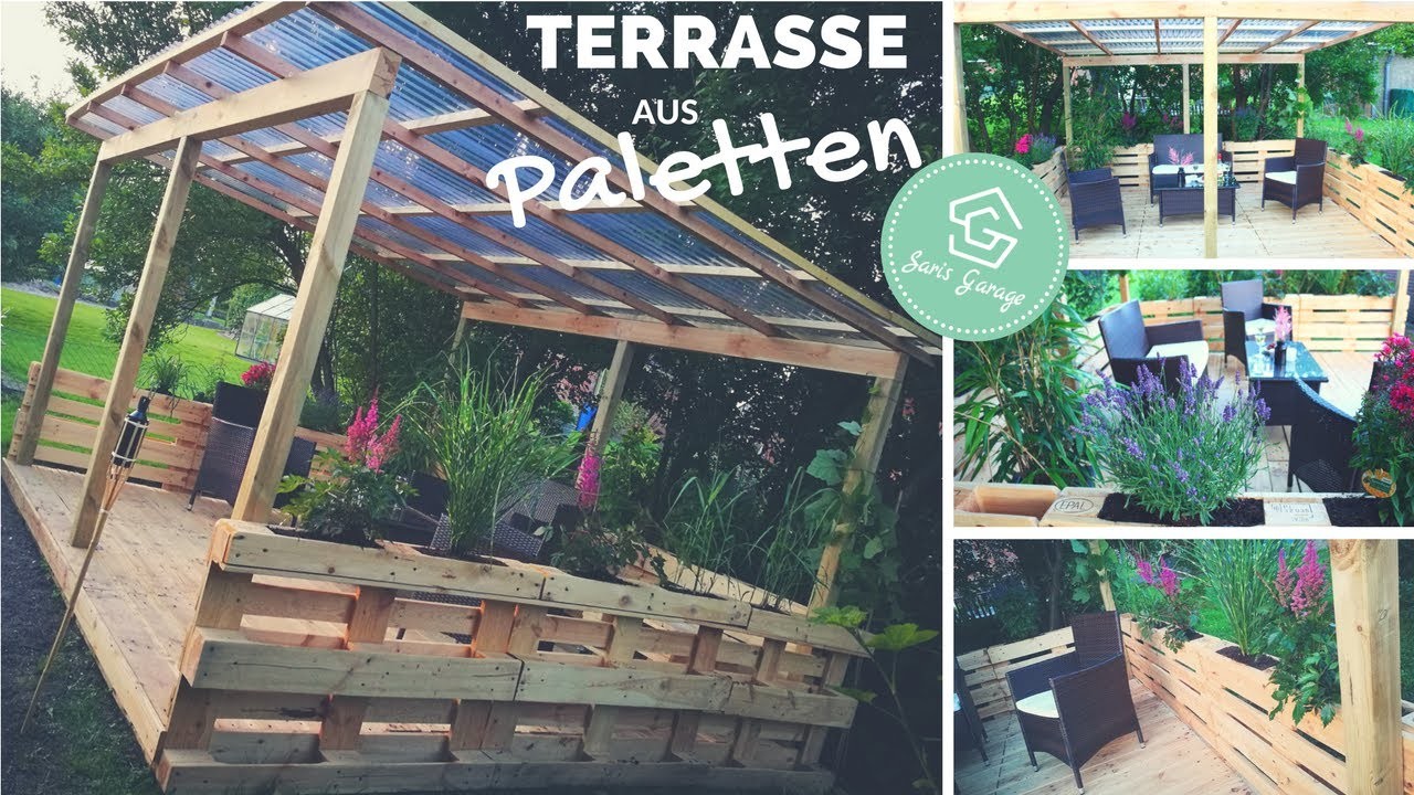 Terrasse aus Paletten selber bauen - Palettenmöbel - Europaletten DIY