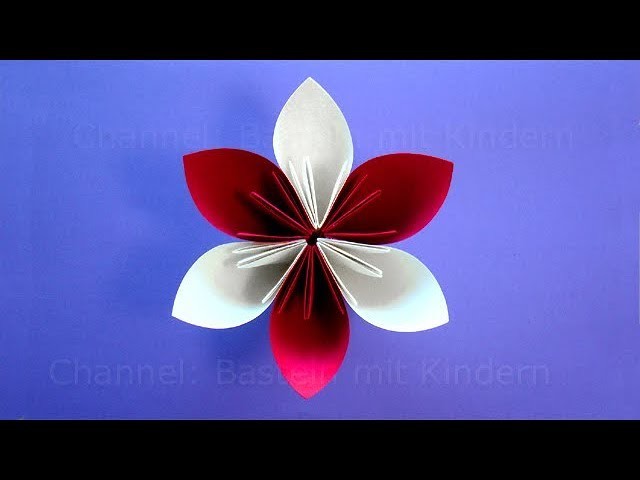 Origami Blume basteln mit Kindern - Einfache Bastelideen. Blumen basteln mit Papier: