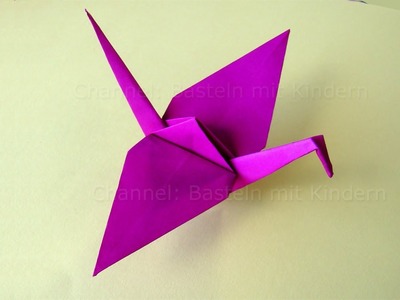 Origami Kranich - Basteln mit Kindern - Origami Tiere basteln mit Papier