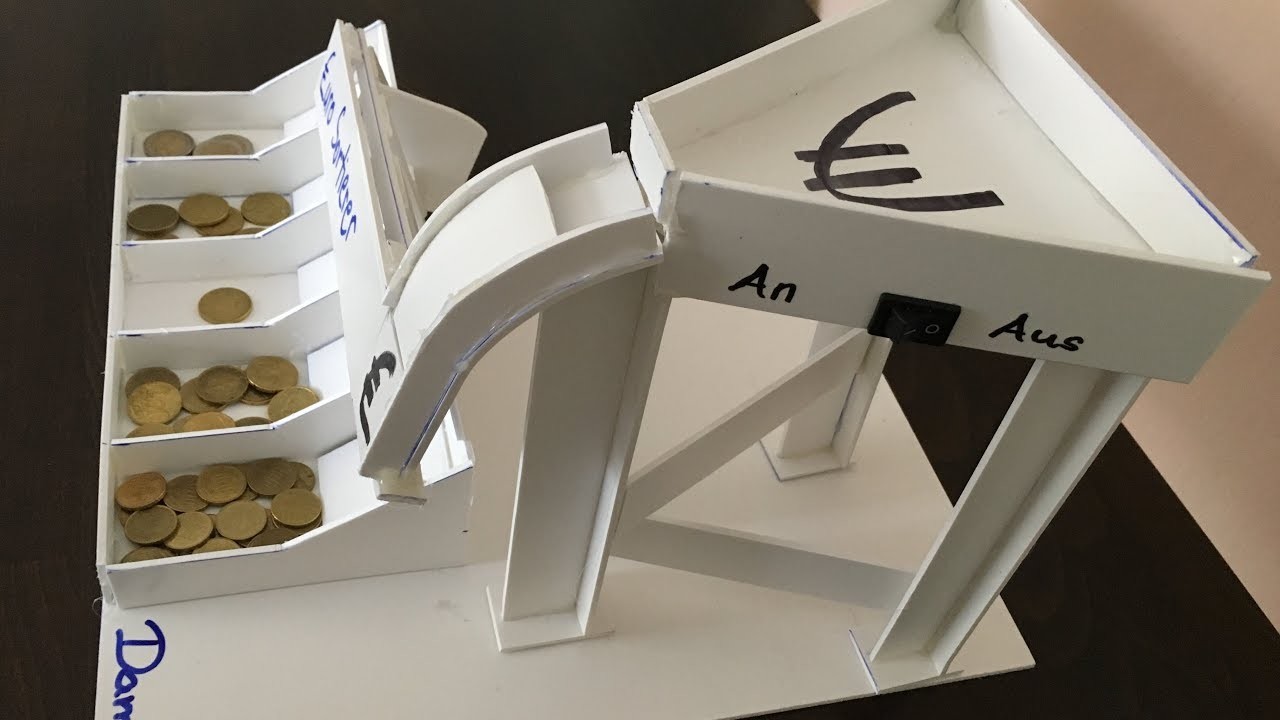 Automatische Geld Sortiermaschine aus Karton machen - DIY