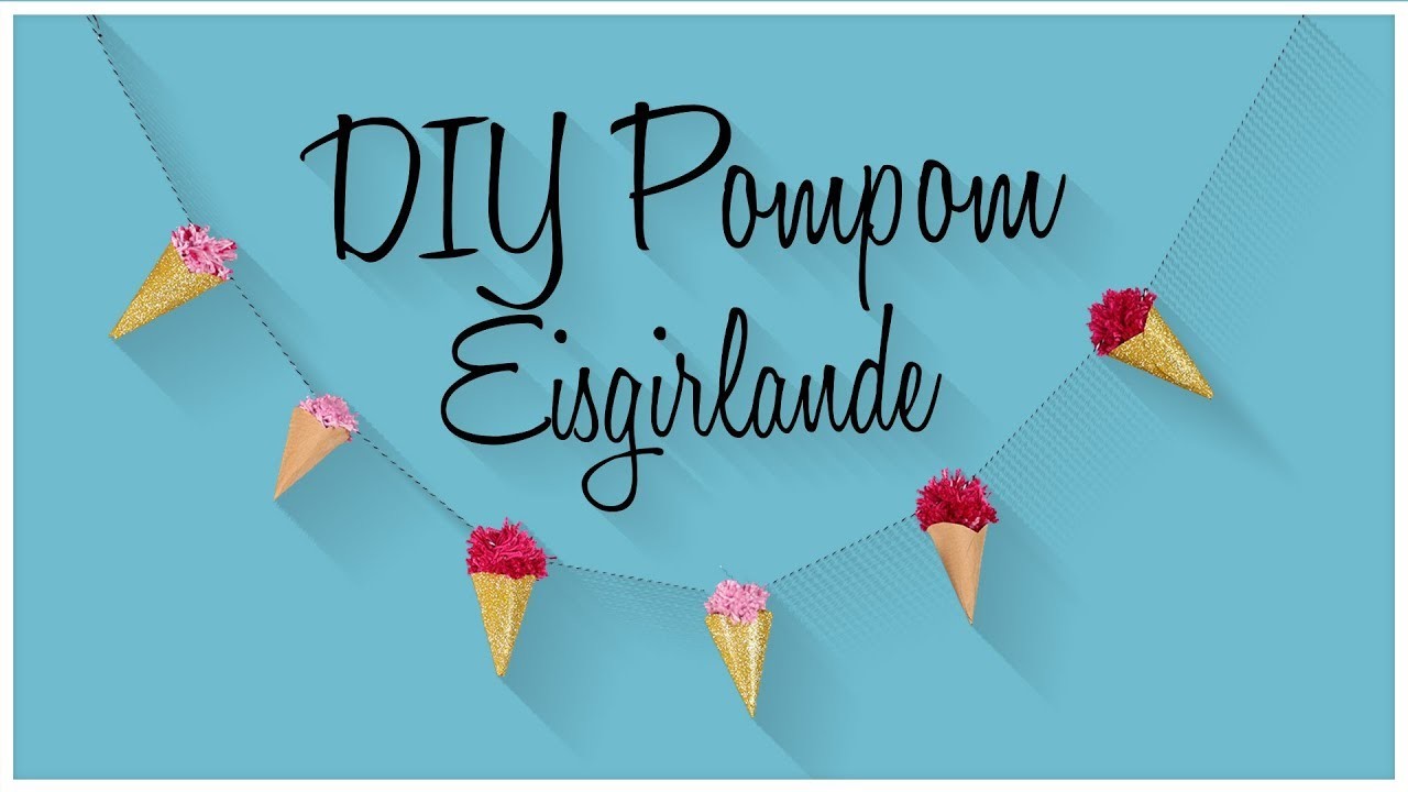 DIY Party Deko: Pompom-Eisgirlande selber machen