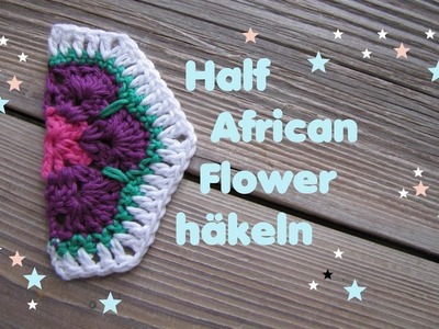 Half African Flower Granny - Halbes Hexagon häkeln