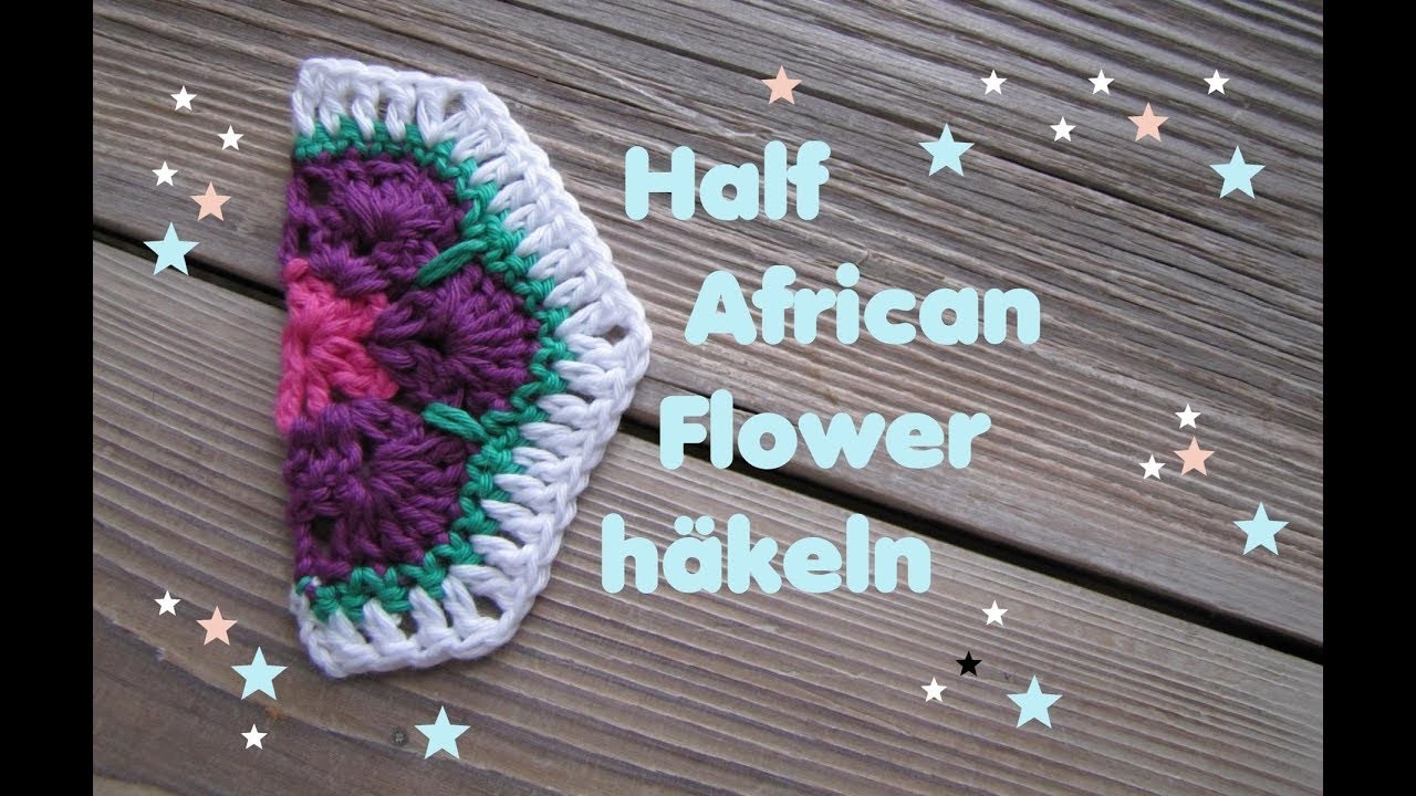 Half African Flower Granny - Halbes Hexagon häkeln
