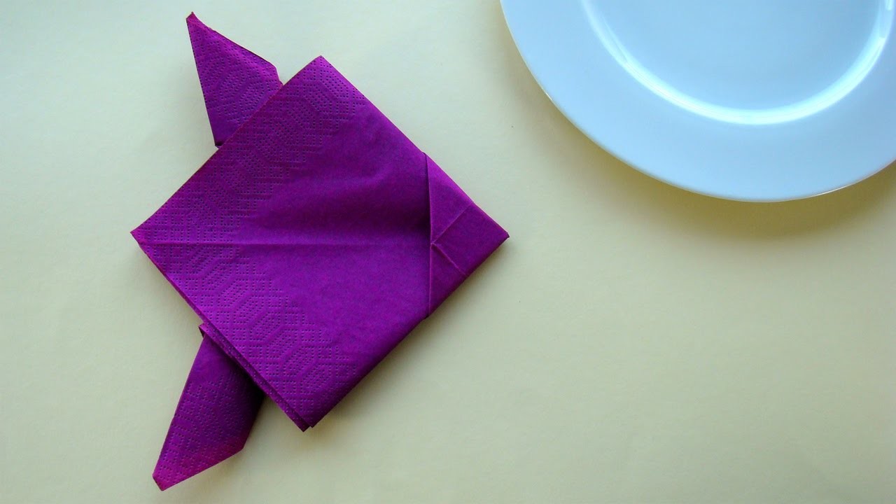 Servietten falten einfach: Fische falten mit Papier-Servietten - Tischdekoration