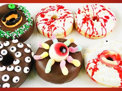 5 Donut Ideen für Halloween ???? Monster Donuts SUPER einfach dekorieren ???? leckere Party Idee