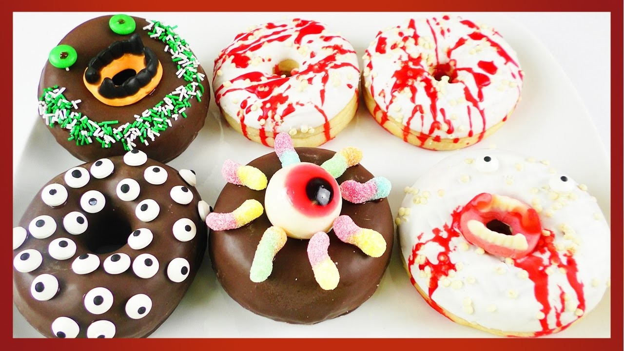 5 Donut Ideen für Halloween ???? Monster Donuts SUPER einfach dekorieren ???? leckere Party Idee