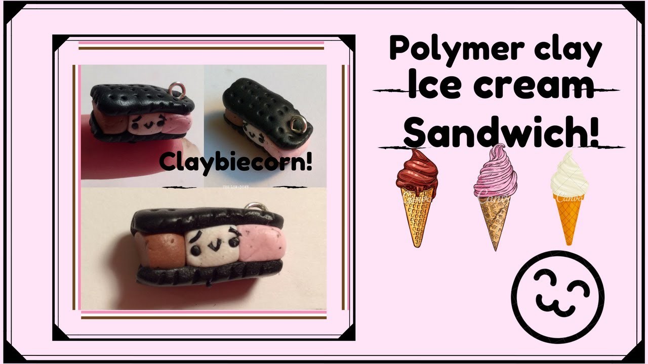 Polymer clay ice cream sandwich!