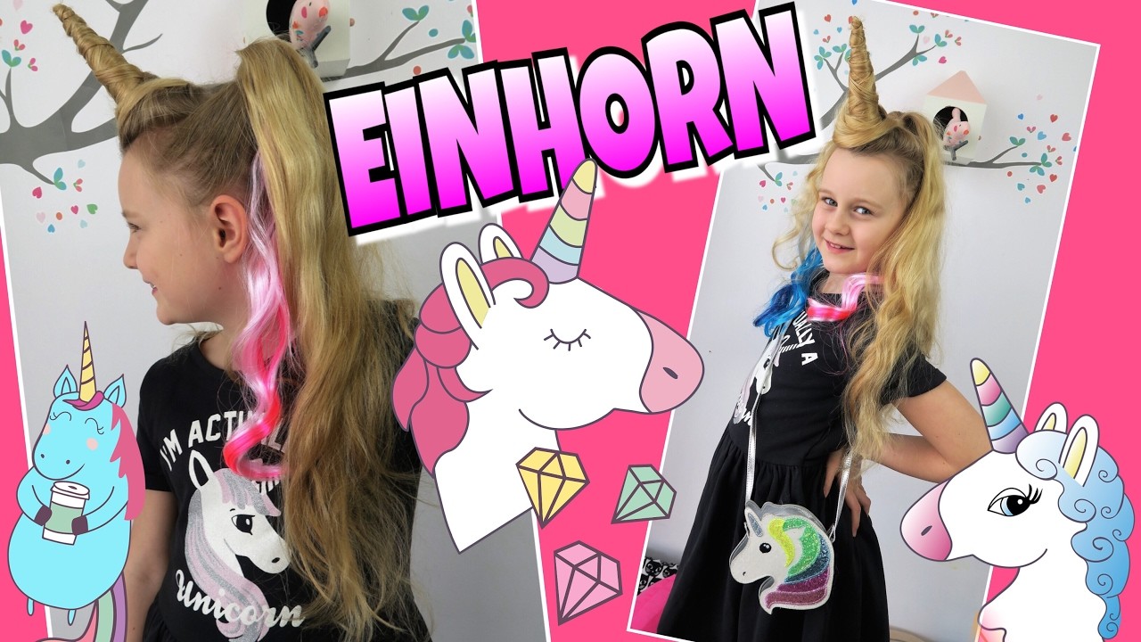 EINHORN Frisur KARNEVAL Fasching Kostüm coole Mädchen Zöpfe&Frisuren Tutorial Familie