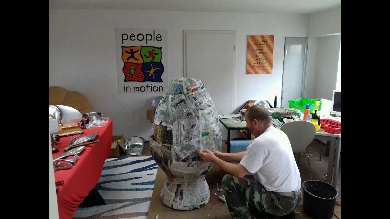 Pappmache Vase Teil 10