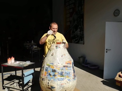 Pappmache Vase Teil 11