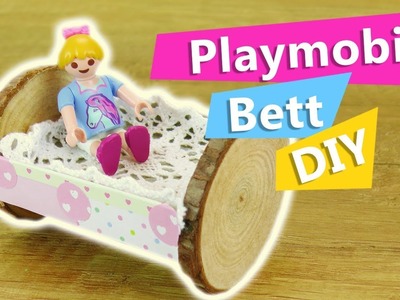 Playmobil Bett selber machen aus Holz & Pappe | Mini Puppenbett Schaukelbett selber bauen | DIY Idee