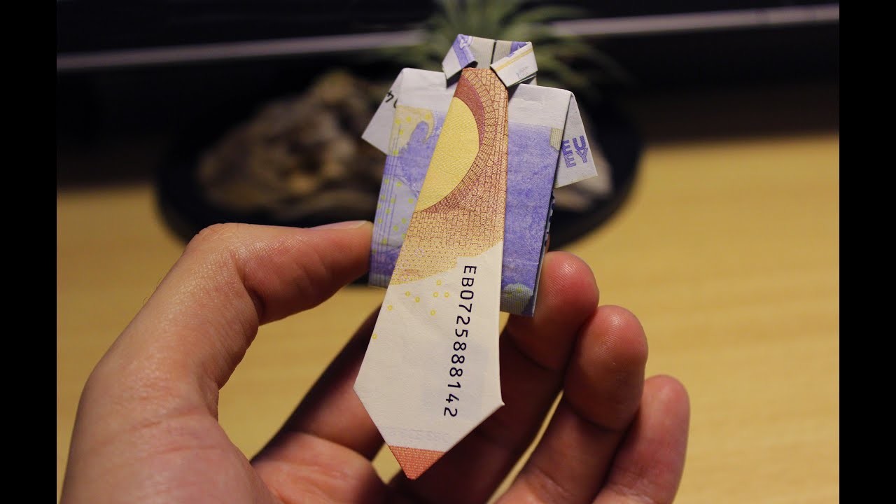 Geldscheine falten - Hemd mit Krawatte (HD, Büro, Chef, Kollegen, Geschenkidee)