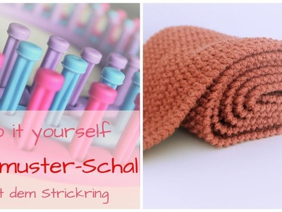 DIY Perlmuster-Schal mit dem Strickring. Knitting Loom