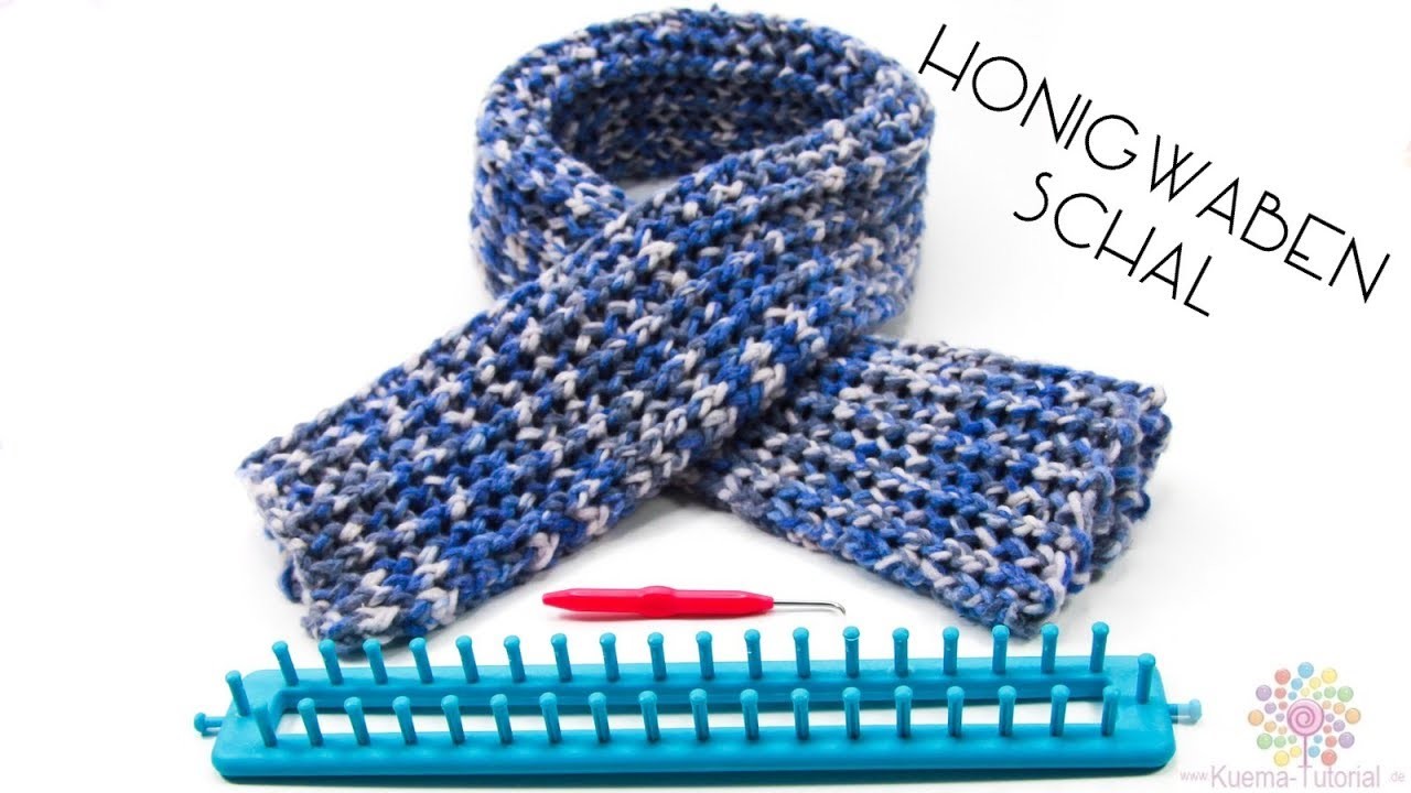 Knitting Loom - Honigwaben Schal | Einfach | Warm | Honeycomb Muster