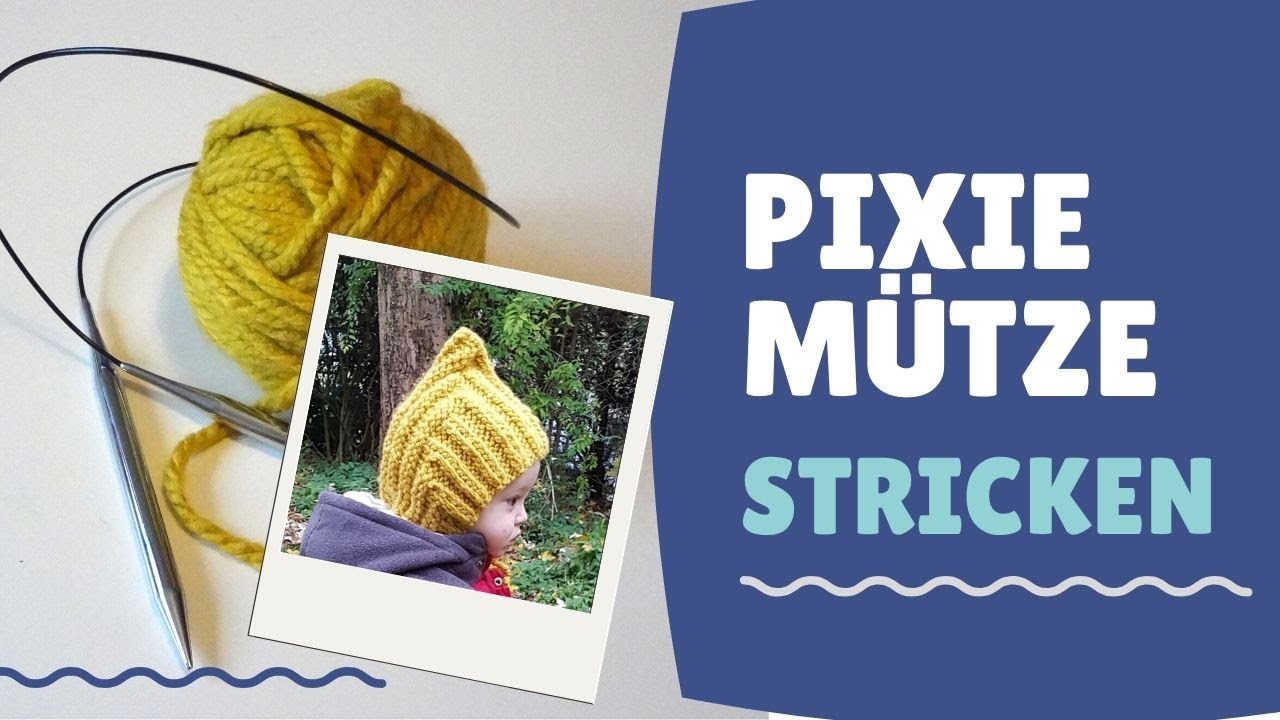 Pixie Mütze stricken DIY.  Zwergenmütze für Kinder