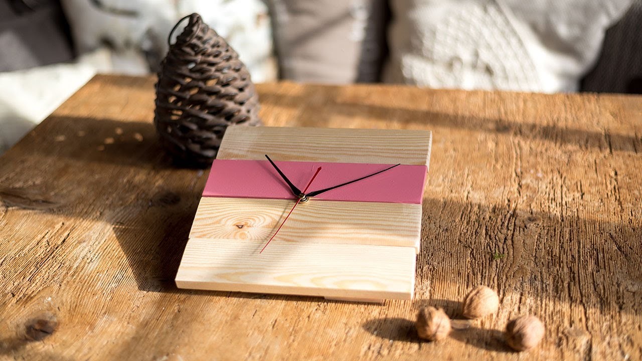 Project Tutorial: Uhr aus Holz basteln. DIY-Idee.