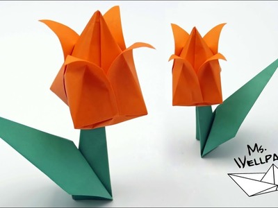 Origami Tulpe ???? falten - Blumen basteln mit Papier