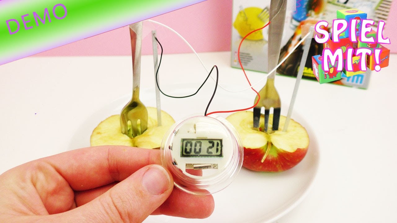 Mit Obst Strom erzeugen | Fruchtbatterie mit Apfel | Küchen Experiment | Demo