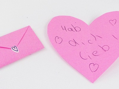 Herz Umschlag für kleine Briefe falten | Super einfache Anleitung für Kinder
