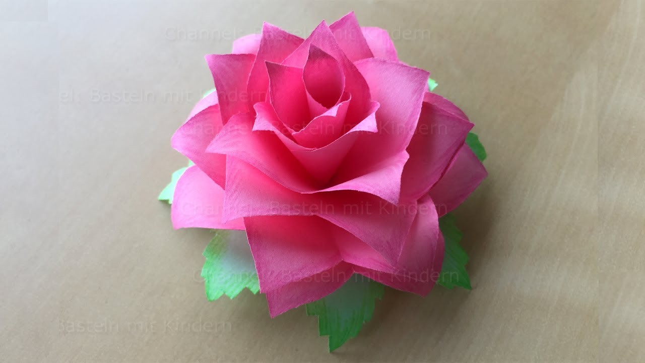 Basteln mit Kindern: Rosen basteln mit Papier - DIY Bastelideen - Deko selber machen